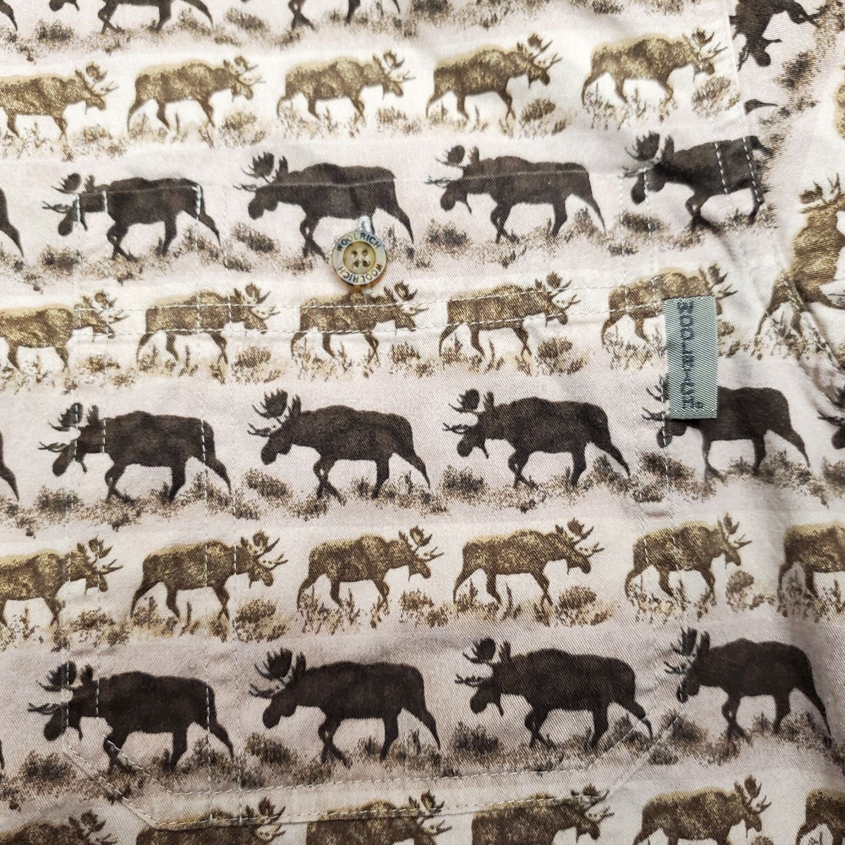 Vintage VINTAGE Woolrich Shirt Mens L Brown Moose Print Long Sleeve Camp Button-Down Casual Size US L / EU 52-54 / 3 - 6 Thumbnail