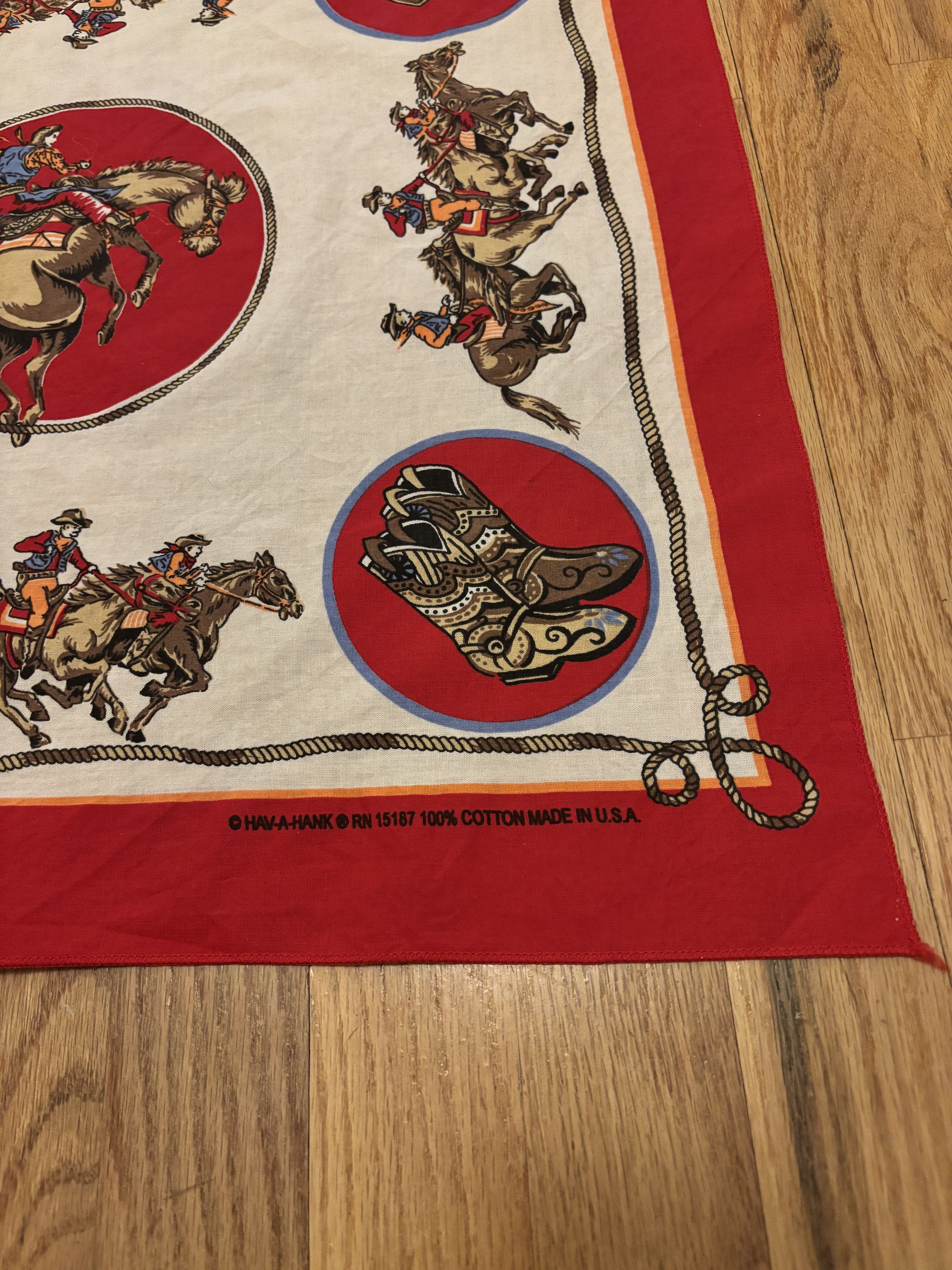 The Unbranded Brand × Vintage Western Cowboy Rodeo USA Bandanna Handkerchief Size ONE SIZE - 2 Thumbnail