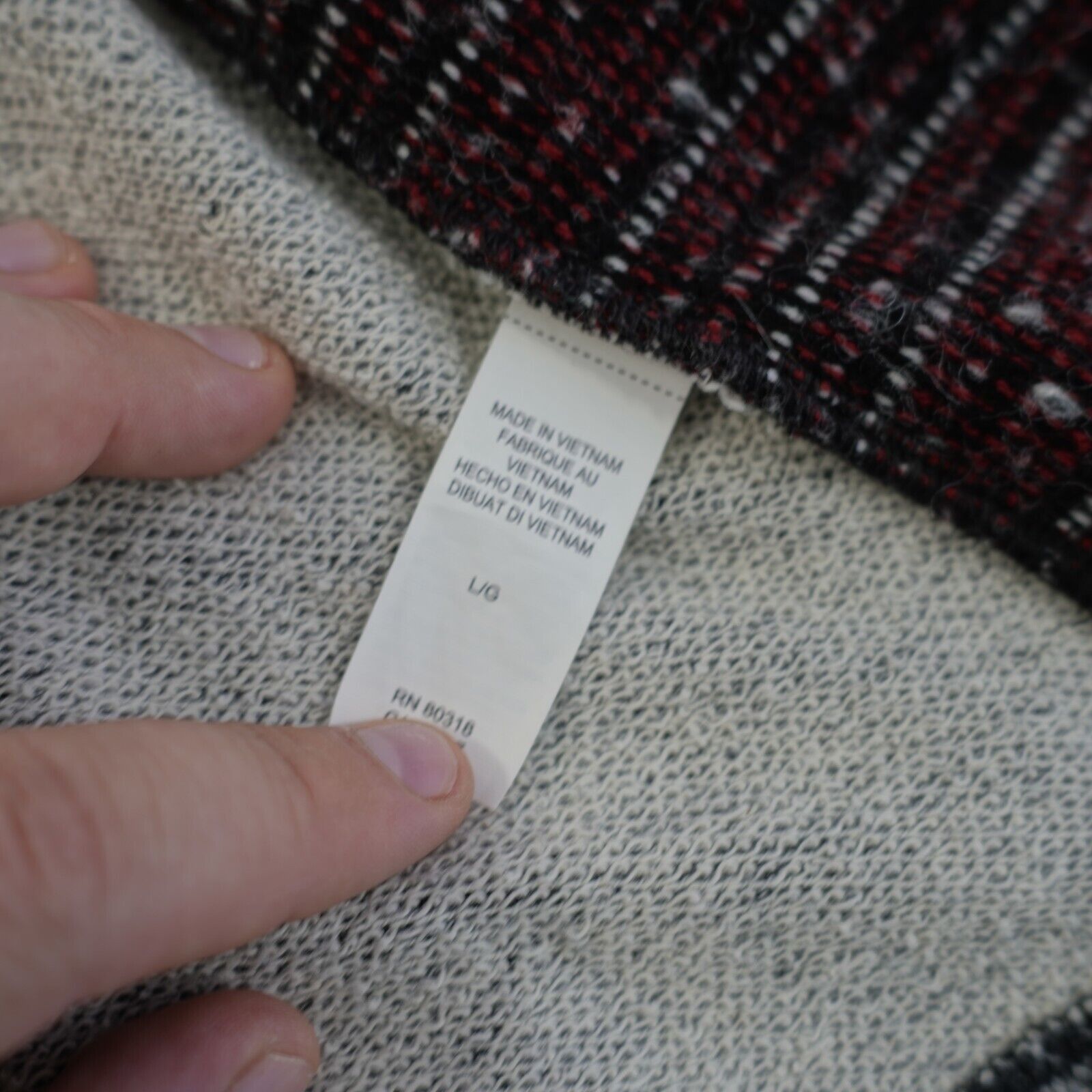 Lucky Brand Lucky Brand Patchwork Heather Gray Red Cardigan Sweater Larg Size L / US 10 / IT 46 - 7 Thumbnail