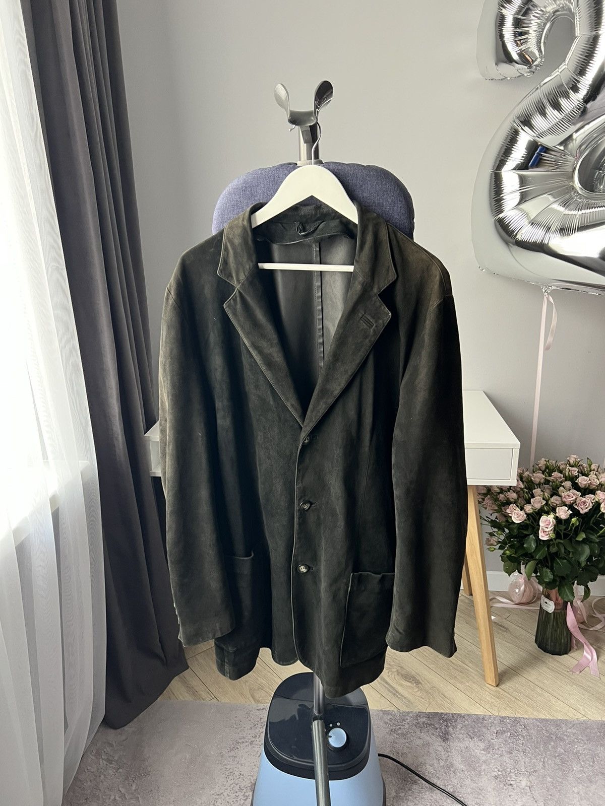 Latini Handmade Italian Suede Leather Blazer Jacket Brown