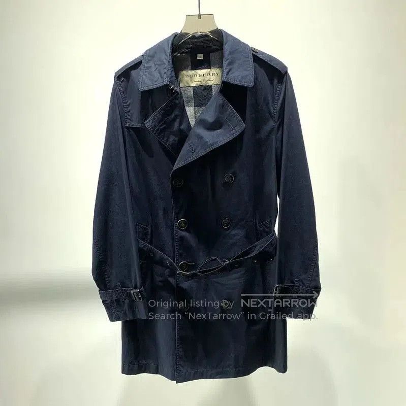Burberry Burberry Navy Cotton Men's Coat. Size US S / EU 44-46 / 1 - 1 Thumbnail