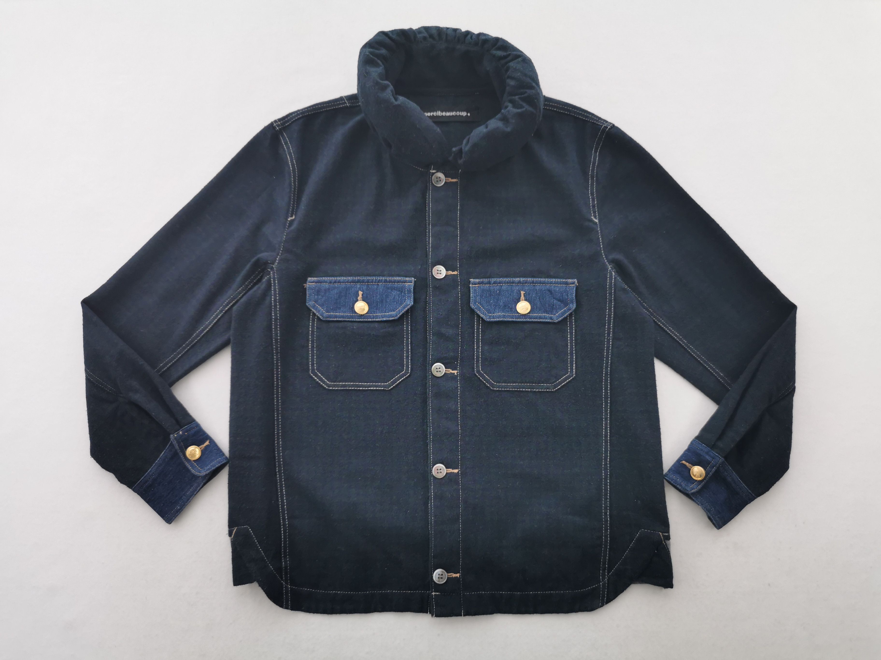 mercibeaucoup Vintage Mercibeaucoup Button Down Wool Shirt Size L Size US L / EU 52-54 / 3 - 3 Thumbnail