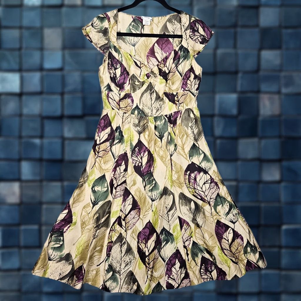 Rains VIOLA Dress Women's Silk Knee Length A-Line Floral Round Neck Short Sleeve 2 Multicolor Modern Pattern 100% Silk Size XS / US 0-2 / IT 36-38 - 1 Thumbnail