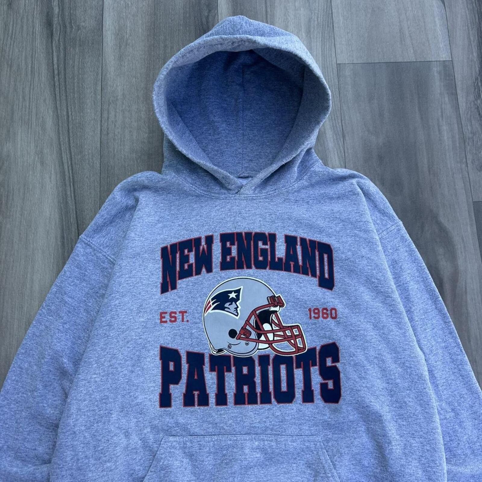 NFL Vintage y2k Grey New England Patriots NFL Graphic Hoodie L Size US L / EU 52-54 / 3 - 2 Thumbnail