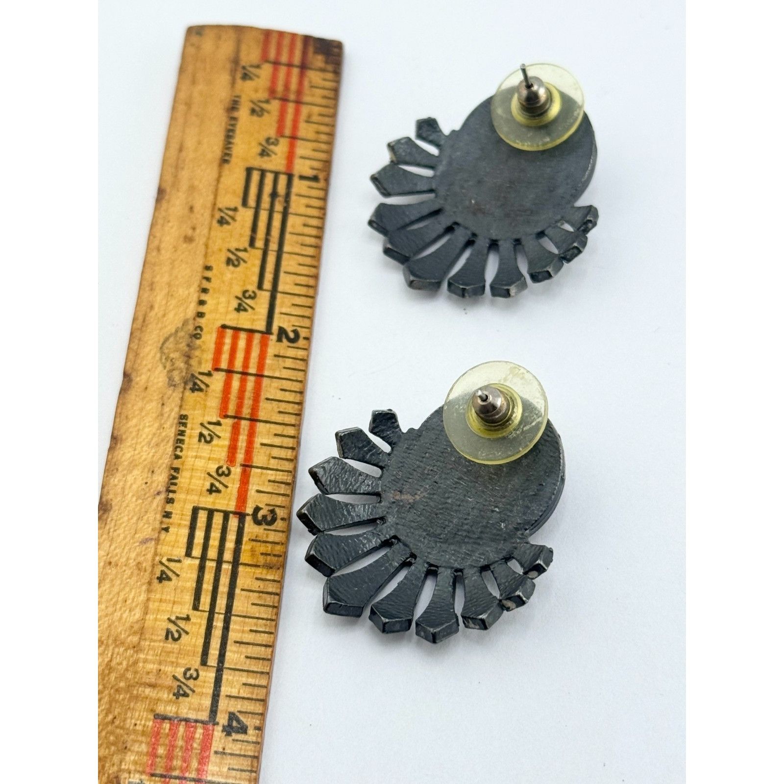 Vintage Vintage black glass rhinestone earrings Size ONE SIZE - 5 Thumbnail
