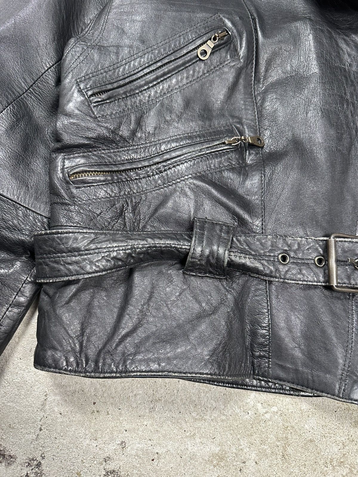 Vintage Vintage Y2K Moto Biker Style Black Cropped Leather Jacket Size US S / EU 44-46 / 1 - 3 Thumbnail
