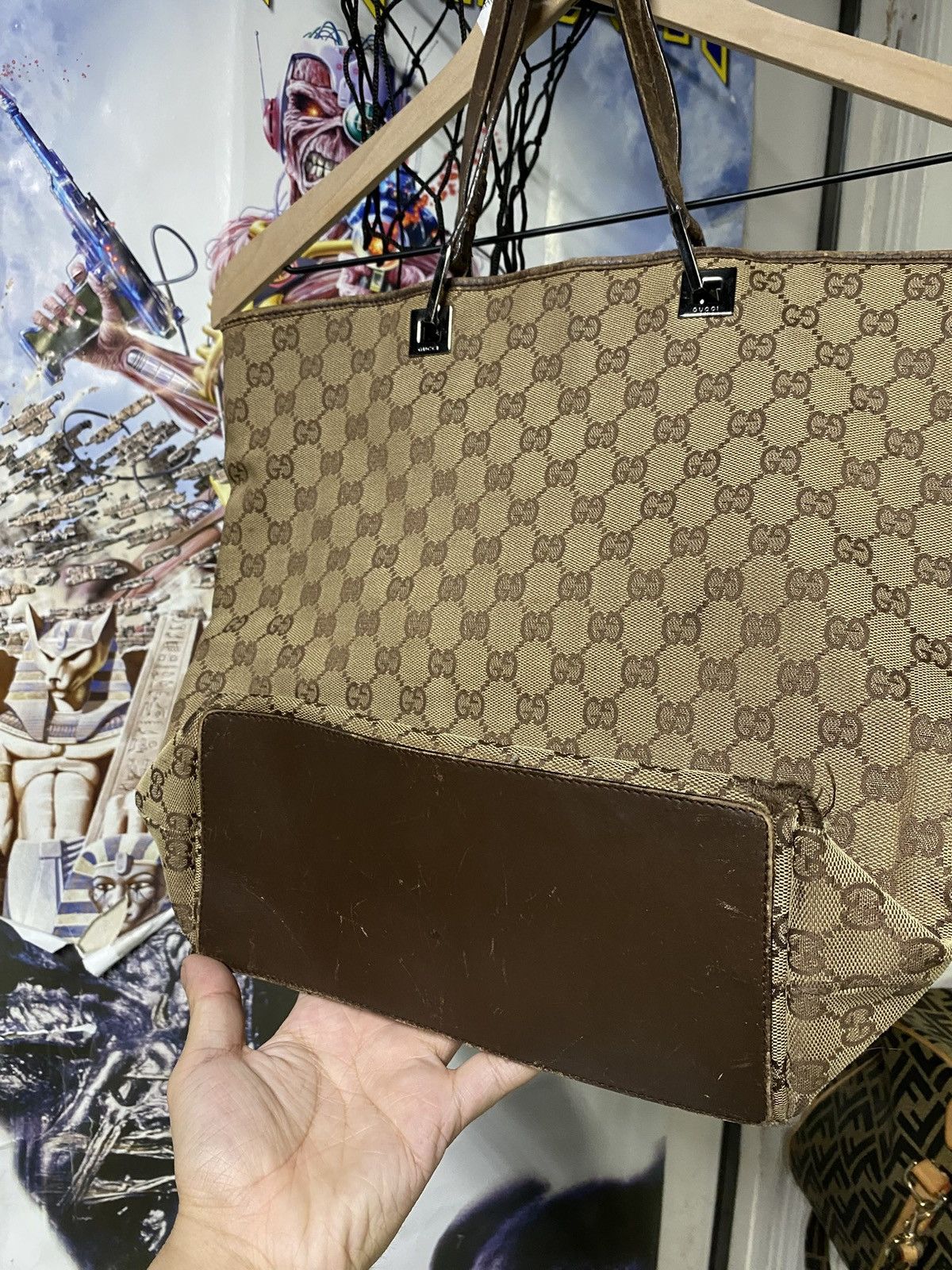 Gucci Gucci GG Monogram Tote Bag Canvas Leather Women’s Handbag Size ONE SIZE - 6 Thumbnail