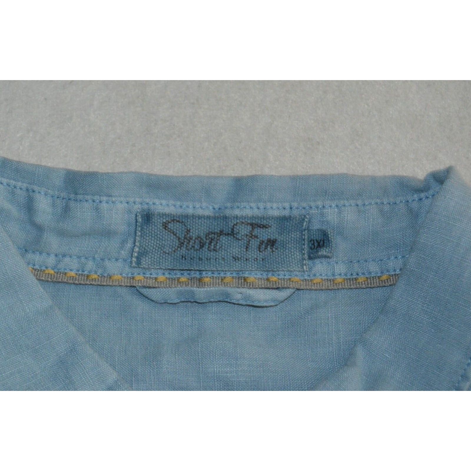 Vintage Short Fin Resort Wear Shirt Mens 3XL Blue Button Up Beach Linen NWOT Size US XXL / EU 58 / 5 - 3 Thumbnail