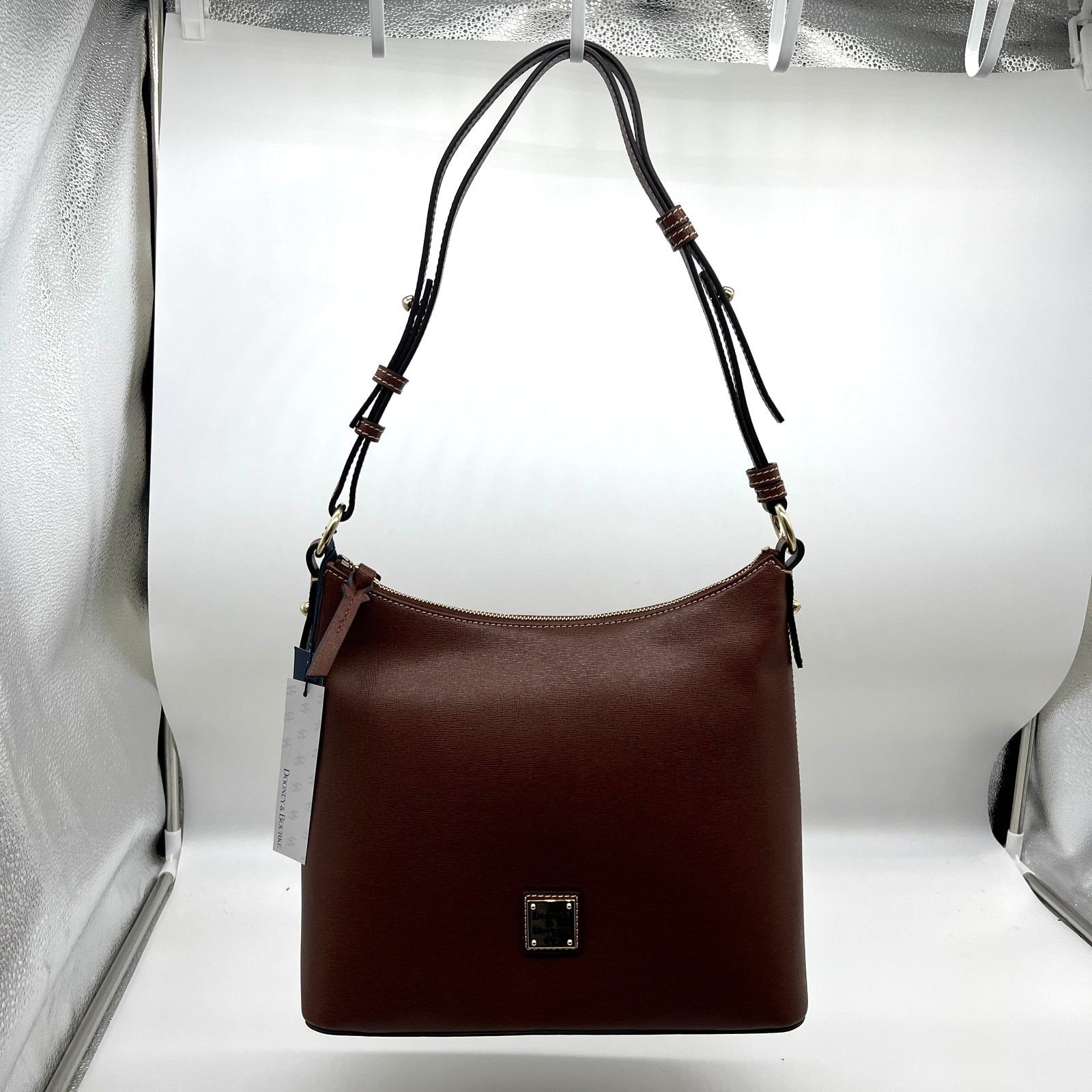 Dooney & Bourke Dooney & Bourke Saffiano Leather Hobo Handbags Amber Brown Size ONE SIZE - 3 Thumbnail