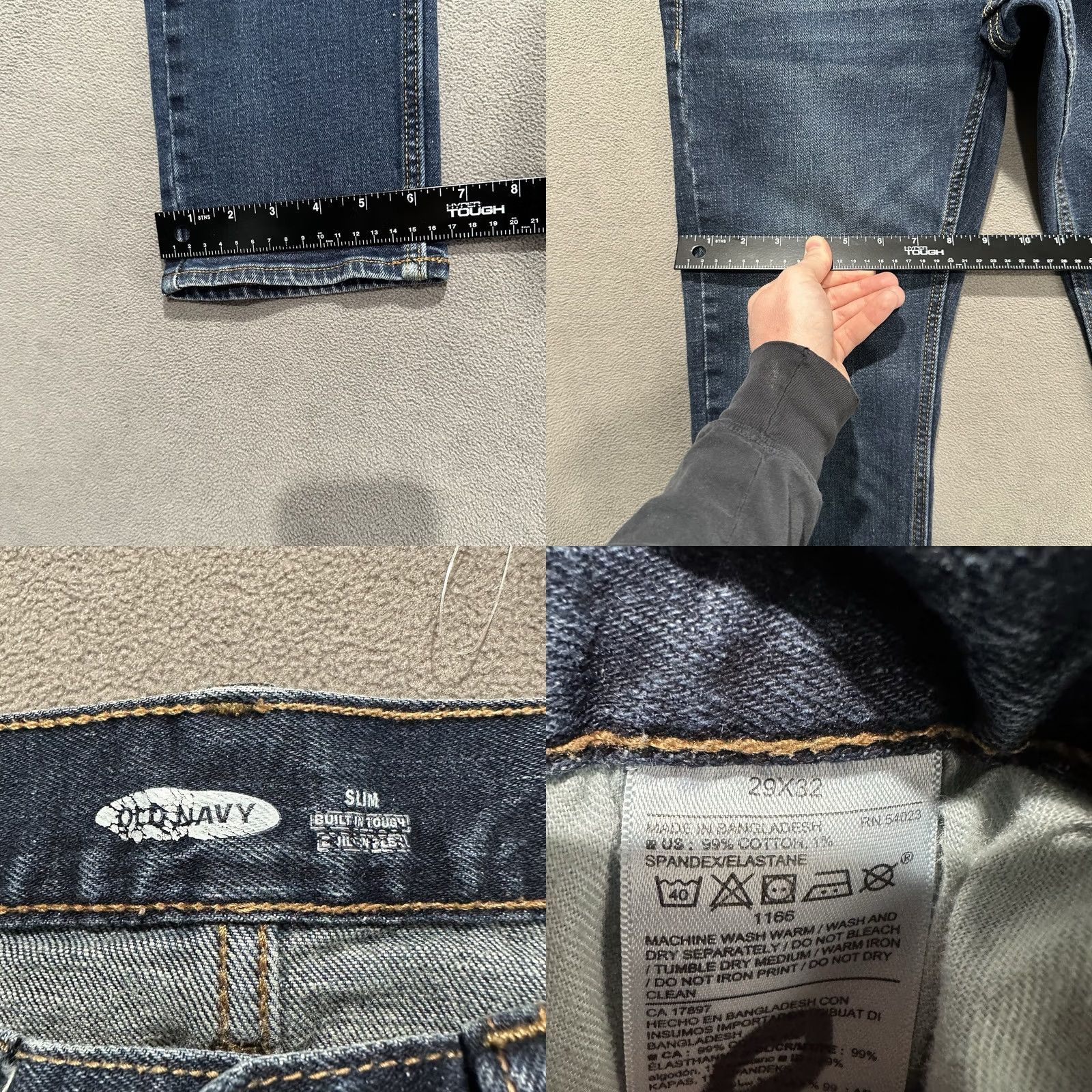 Old Navy Old Navy Jeans Mens Slim Blue Denim 28 Waist 28 Inseam Built In Tough Built In Flex Size US 29 - 8 Thumbnail