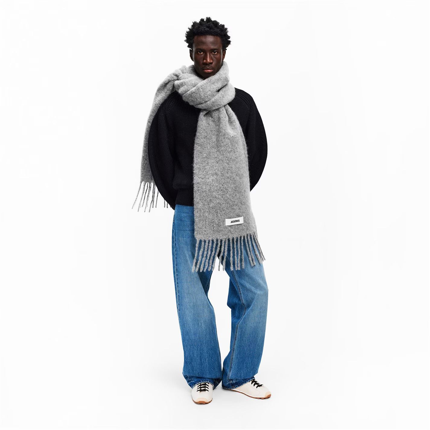 Jacquemus o1g2r1mq0426 Size: OS / Knitted Scarf in Grey Size ONE SIZE - 3 Thumbnail