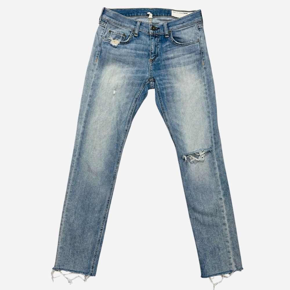 Rag & Bone Rag & Bone Dre Capri Skinny Cropped Raw Hem Distressed Jean Size 25" / US 0 / IT 36 - 2 Thumbnail