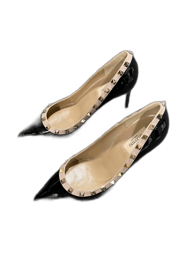 Valentino Black Patent Leather High Heel Shoes Size US 8 / IT 38 - 1 Thumbnail