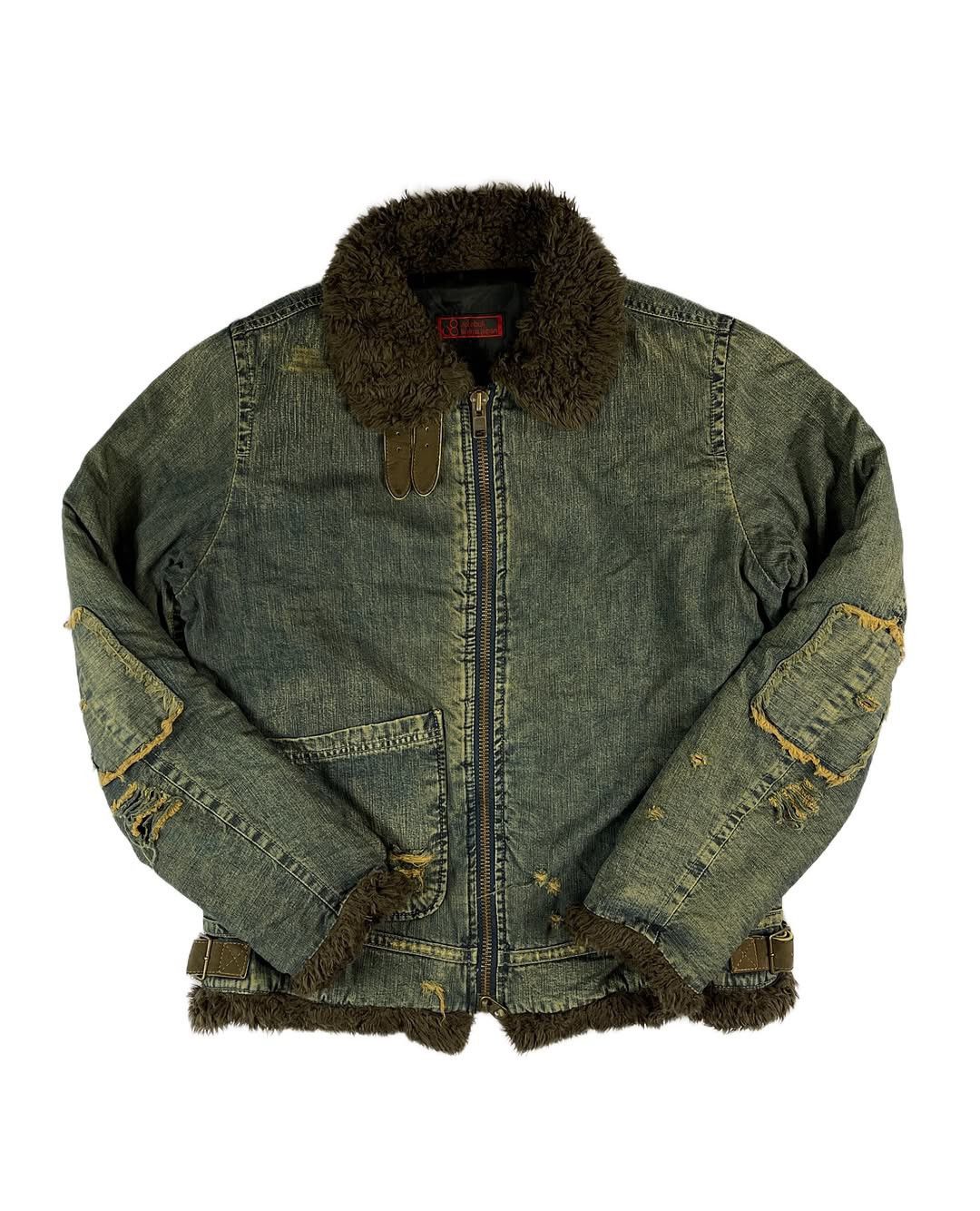 Japanese Brand Vintage Johnbull B-3 Distressed Denim Jacket Lined Fleece Size US L / EU 52-54 / 3 - 1 Thumbnail