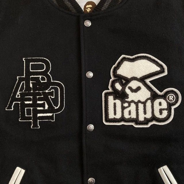 Bape BAPE LOGO Leather Sleeve Varsity Jacket a bathing ape Size US XL / EU 56 / 4 - 4 Thumbnail