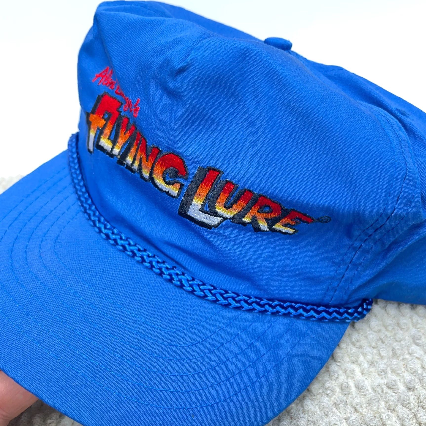 Vintage VINTAGE R.O.C. Fishing Hat Trucker Cap Blue One Size 90s Mens Size ONE SIZE - 3 Thumbnail