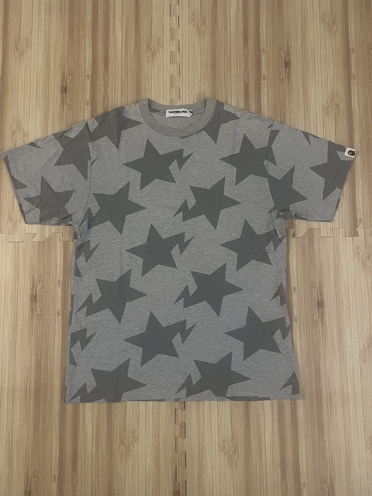 2008 Bape Bapesta shirt grey m