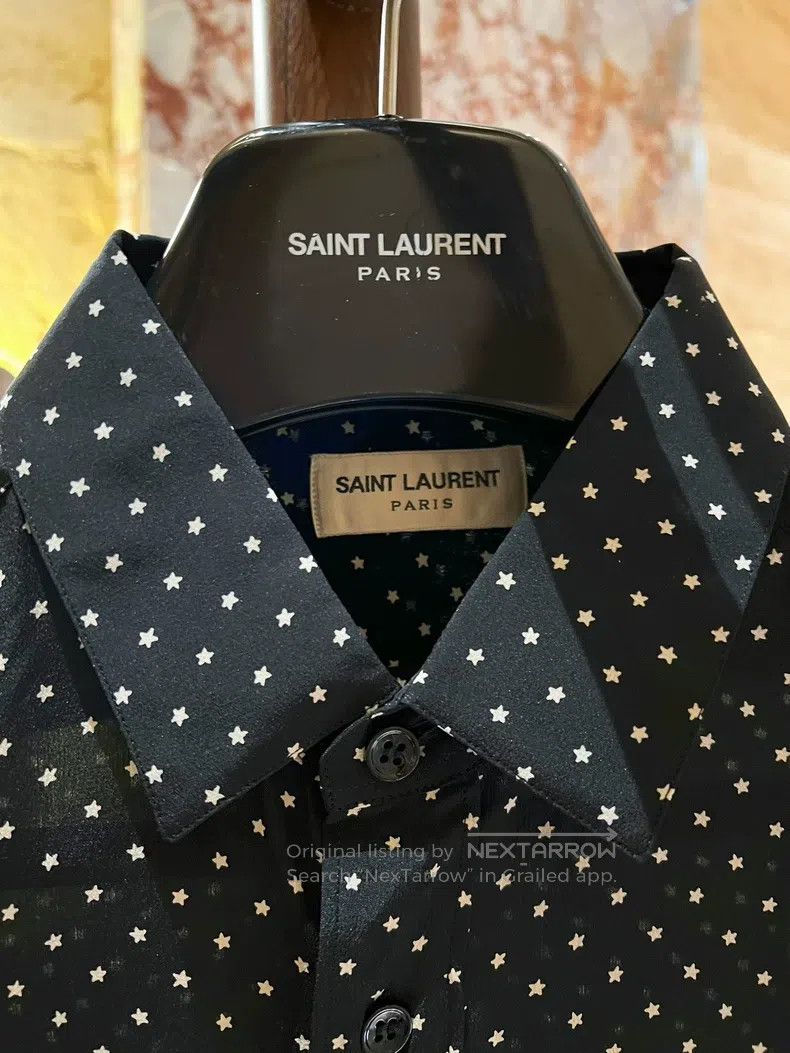 Saint Laurent Paris Saint Laurent Paris size 38 Black Long Sleeve Shirt with S Size US M / EU 48-50 / 2 - 3 Thumbnail