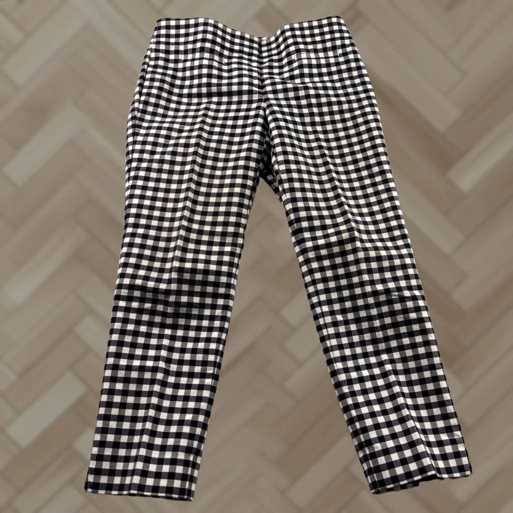 Ann Taylor Ann Taylor Pants Blue Plaid Cropped Women 2 Casual Modern Buffalo - Size 26" / US 2 / IT 38 - 1 Thumbnail
