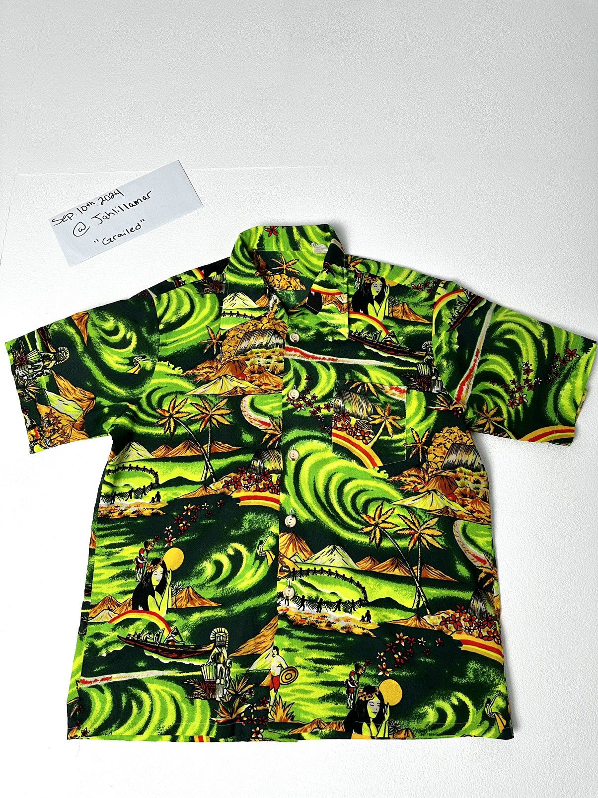 Vintage Green Hawaii Shirt Size US M / EU 48-50 / 2 - 2 Thumbnail