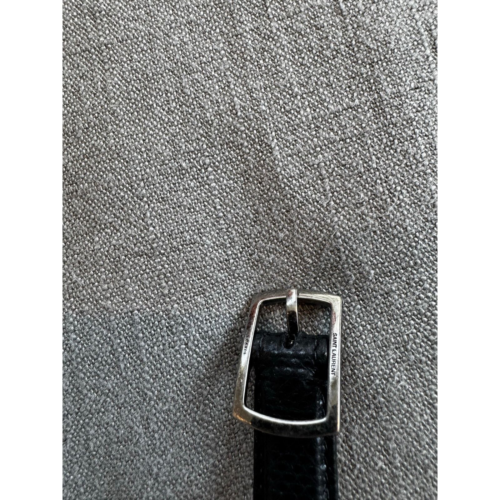 Saint Laurent Paris Saint Laurent Snake Embossed Black Leather Bracelet Size ONE SIZE - 4 Thumbnail