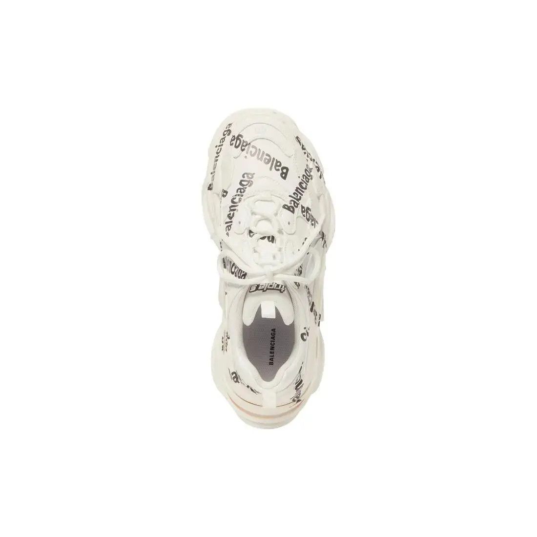 Balenciaga o1w1db10625 Triple S Logotype Sneakers in Off White/Black Size US 11 / EU 44 - 6 Thumbnail