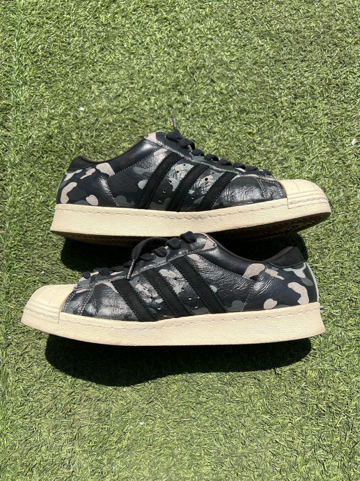 Adidas Bape x Adidas Superstar 80s Undefeated Black Camo S74774 Size US 9 / EU 42 - 3 Thumbnail