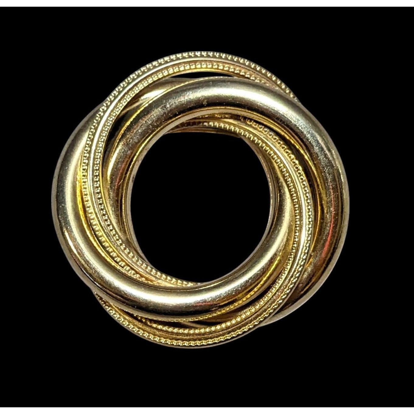 Other Vintage Gold Tone Textured Tube Circle Brooch Size ONE SIZE - 1 Thumbnail