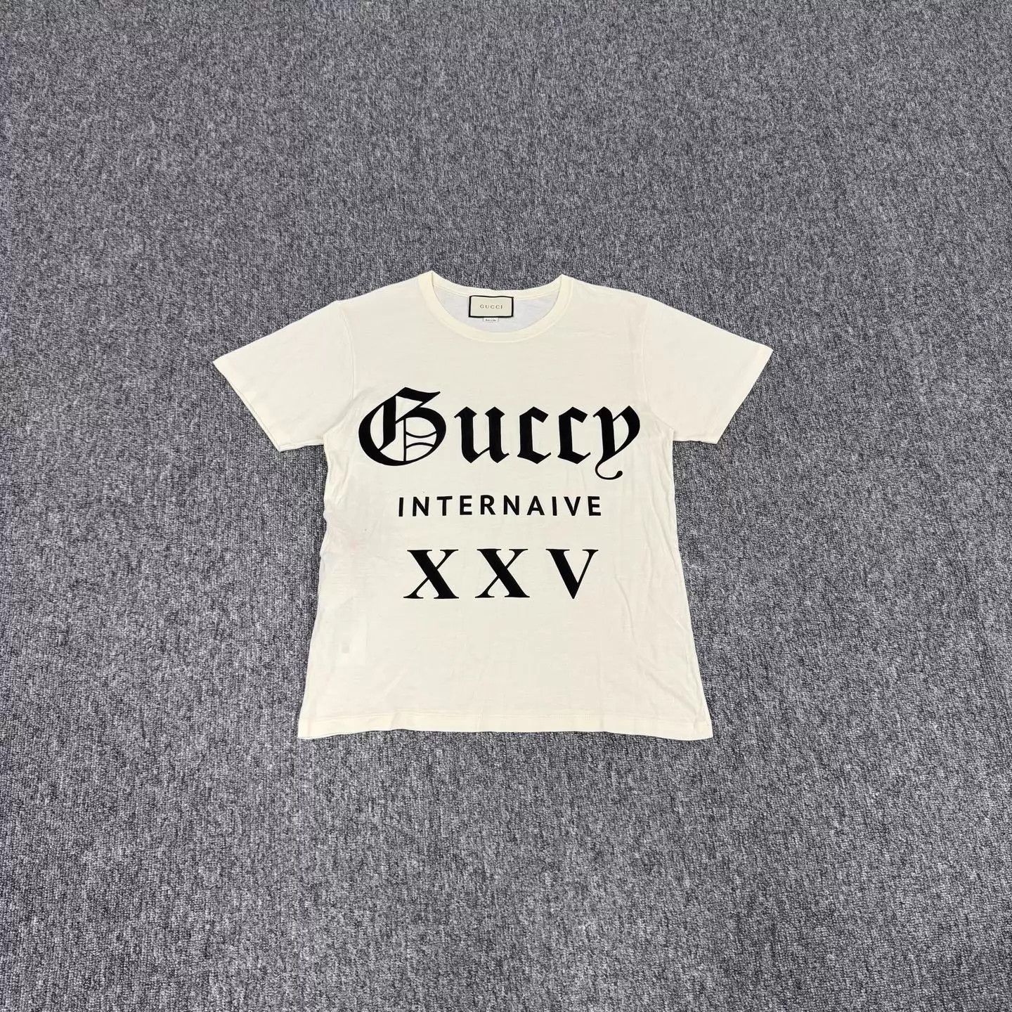 Gucci Gucci Ivory GG logo print crew short-sleeve tee S Size US S / EU 44-46 / 1 - 1 Thumbnail