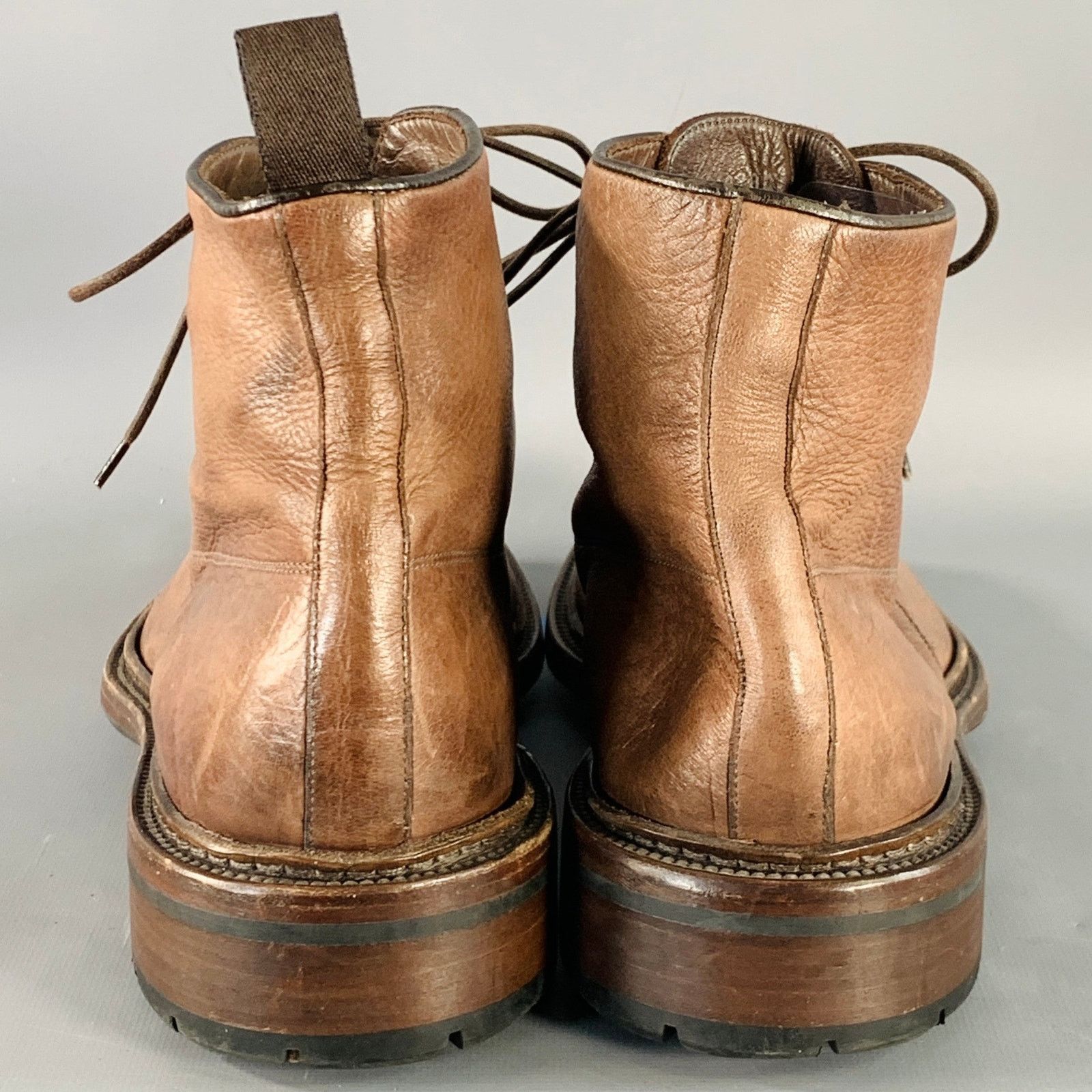Barneys New York BARNEY'S NEW YORK Size 9 Brown Leather Lace-Up Boots Size US 9 / EU 42 - 3 Thumbnail