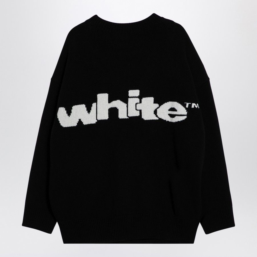 Off-White o1d2blof0924 Wool Blend Jumper With Logo in Black Size M / US 6-8 / IT 42-44 - 2 Thumbnail