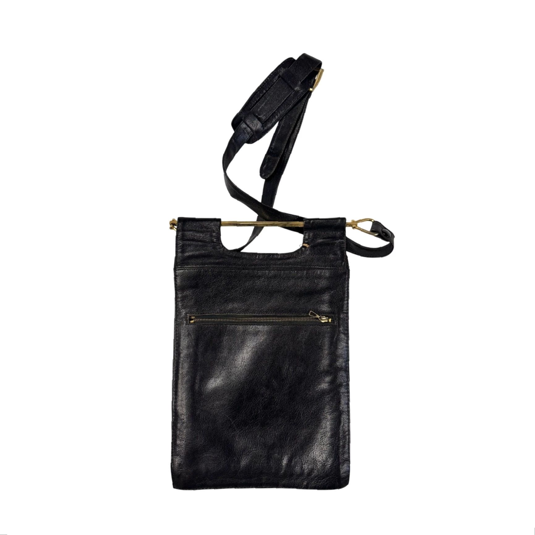 Vintage VINTAGE Leather Crossbody Pouch Bag Black Size ONE SIZE - 3 Thumbnail