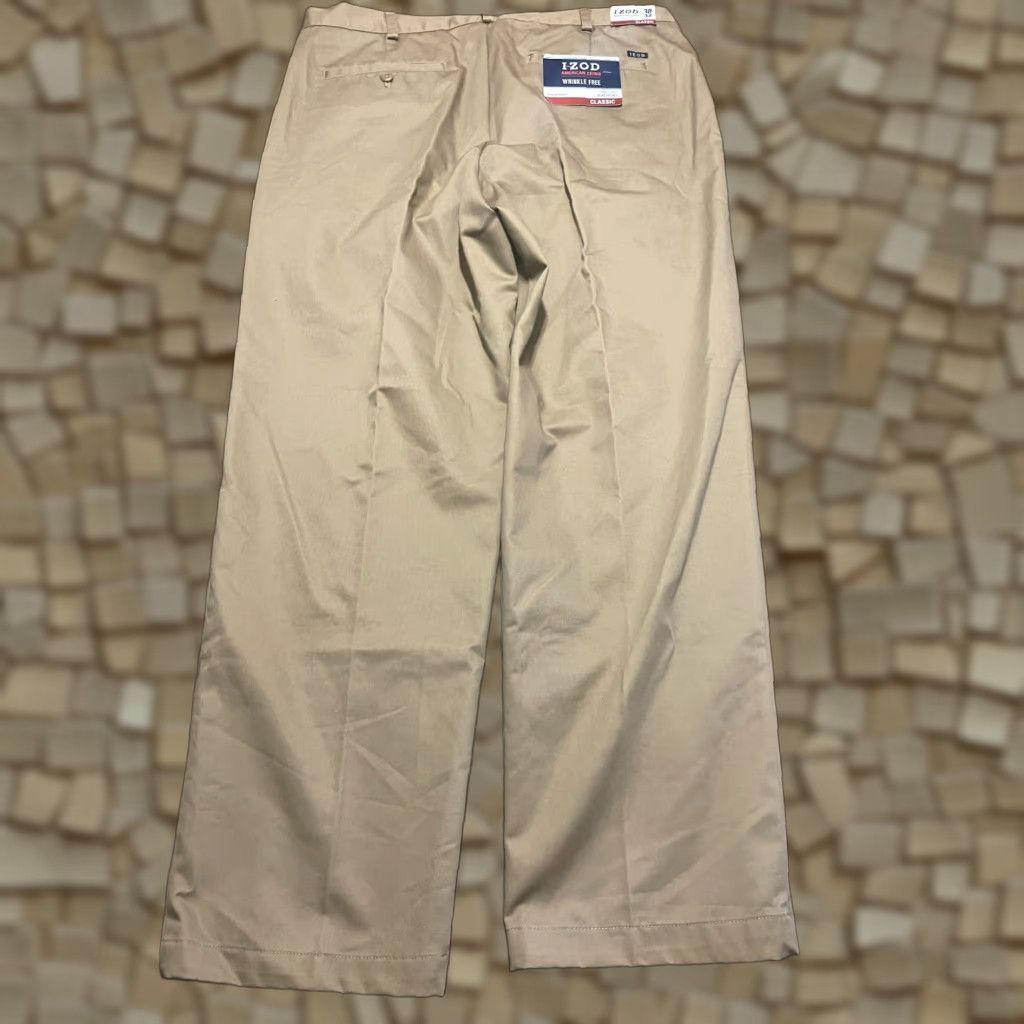 Izod IZOD Pants, Men's Size 38x32, Brown, American Chino, Classic Fit, Cargo Pants NW Size US 38 / EU 54 - 1 Thumbnail
