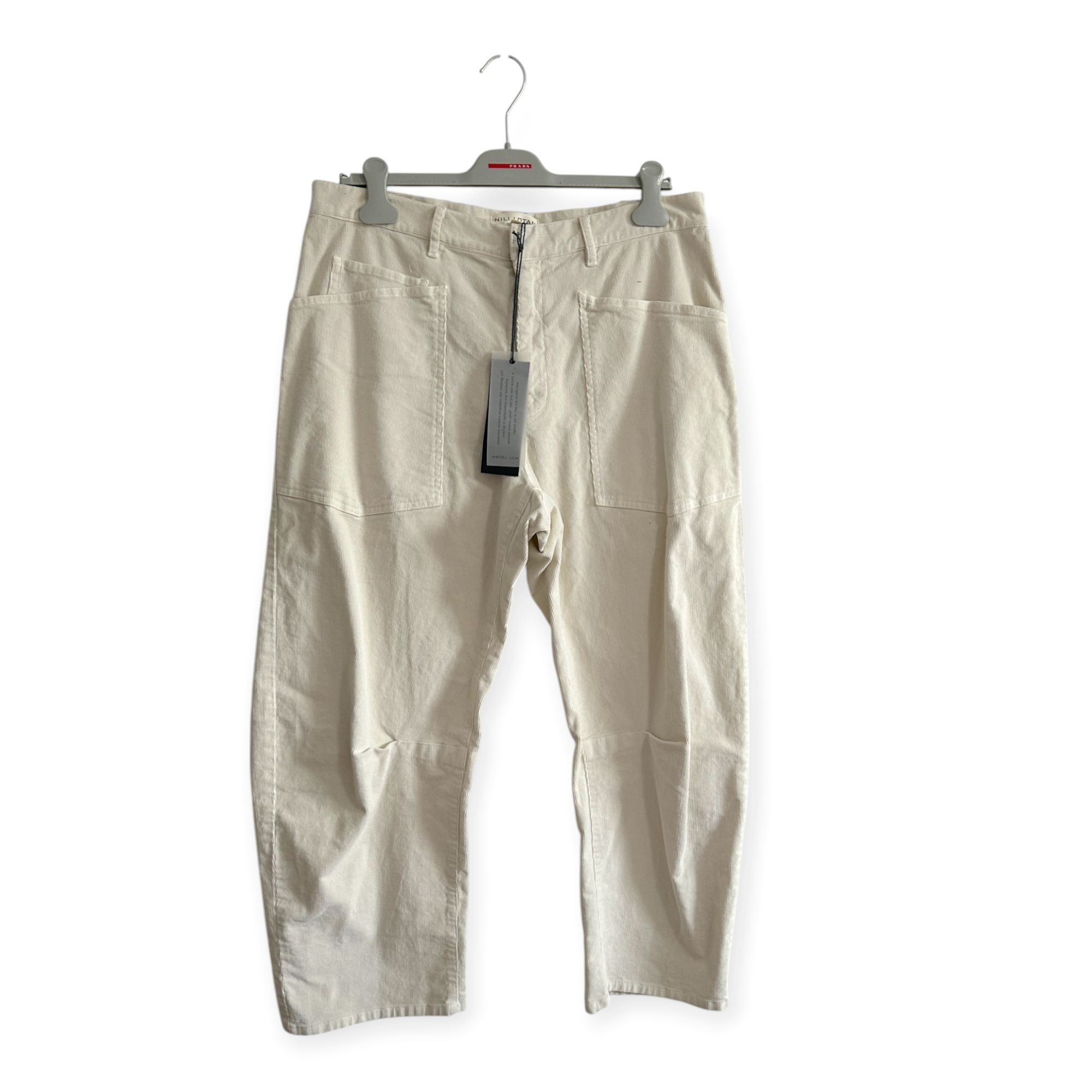 Nili Lotan Nili Lotan Shon Corduroy Pants, Winter White, Size 12, New w Size 34" / US 12 / IT 48 - 1 Thumbnail