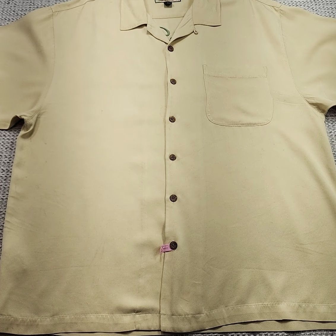 Tommy Bahama VINTAGE Tommy Bahama Shirt Mens XL Beige Date Palm Classic Golf Short Sleeve Aloha 90s Beach California Hawaiian Outdoor Retro Dad Mens Size US XL / EU 56 / 4 - 6 Thumbnail