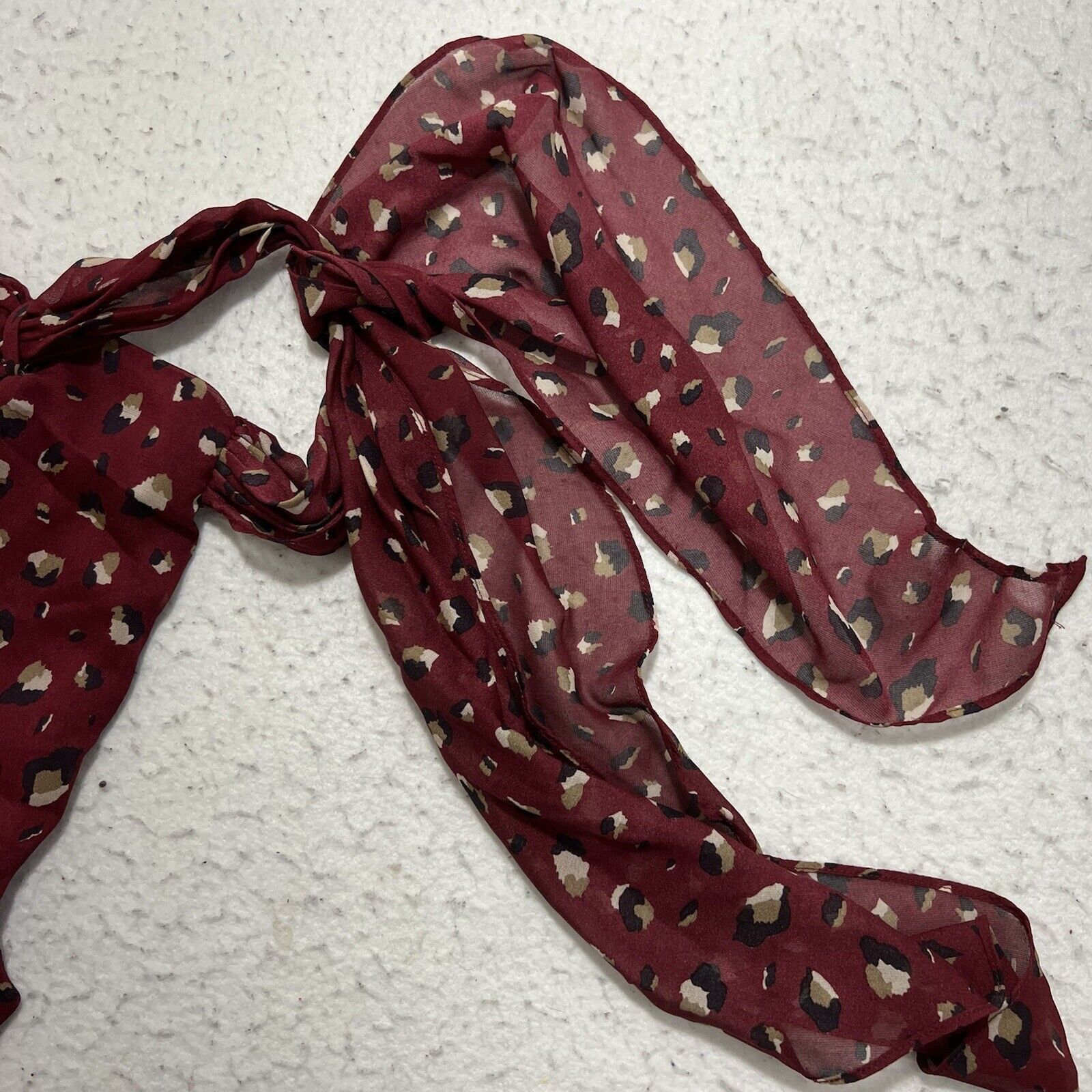 Other Bardot Maroon Animal Printed Side Tie Zip Up Chiffon Skirt Size 30" / US 8 / IT 44 - 6 Thumbnail