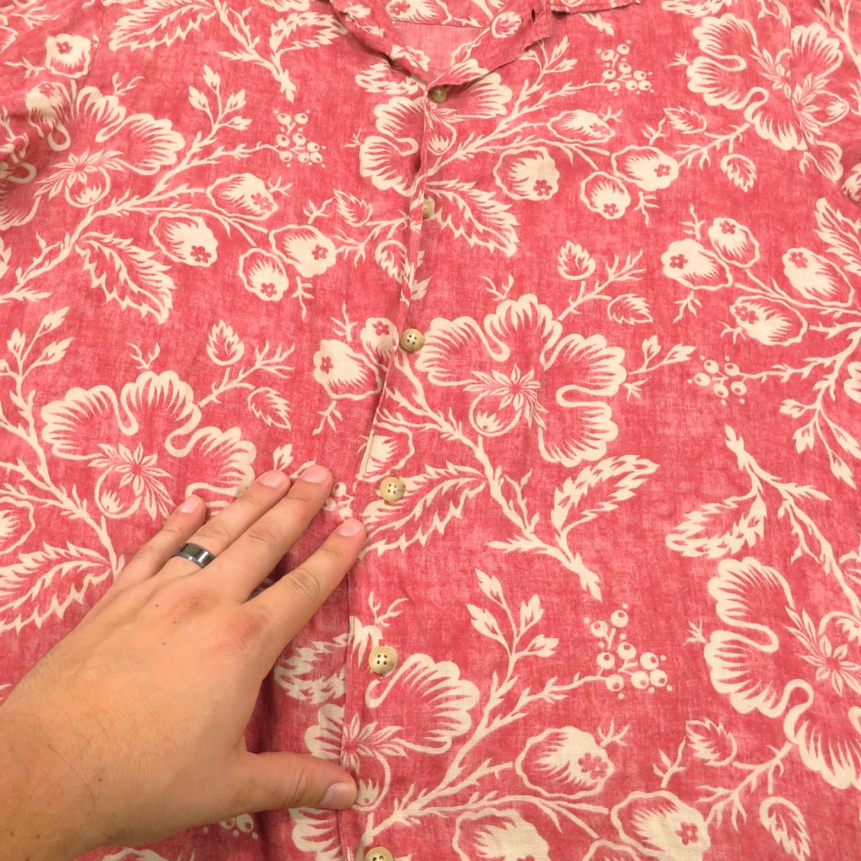 Polo Ralph Lauren VTG Polo Ralph Lauren Shirt Men Medium Bonnard Linen Floral Pink Red Camp Collar Size US M / EU 48-50 / 2 - 4 Thumbnail