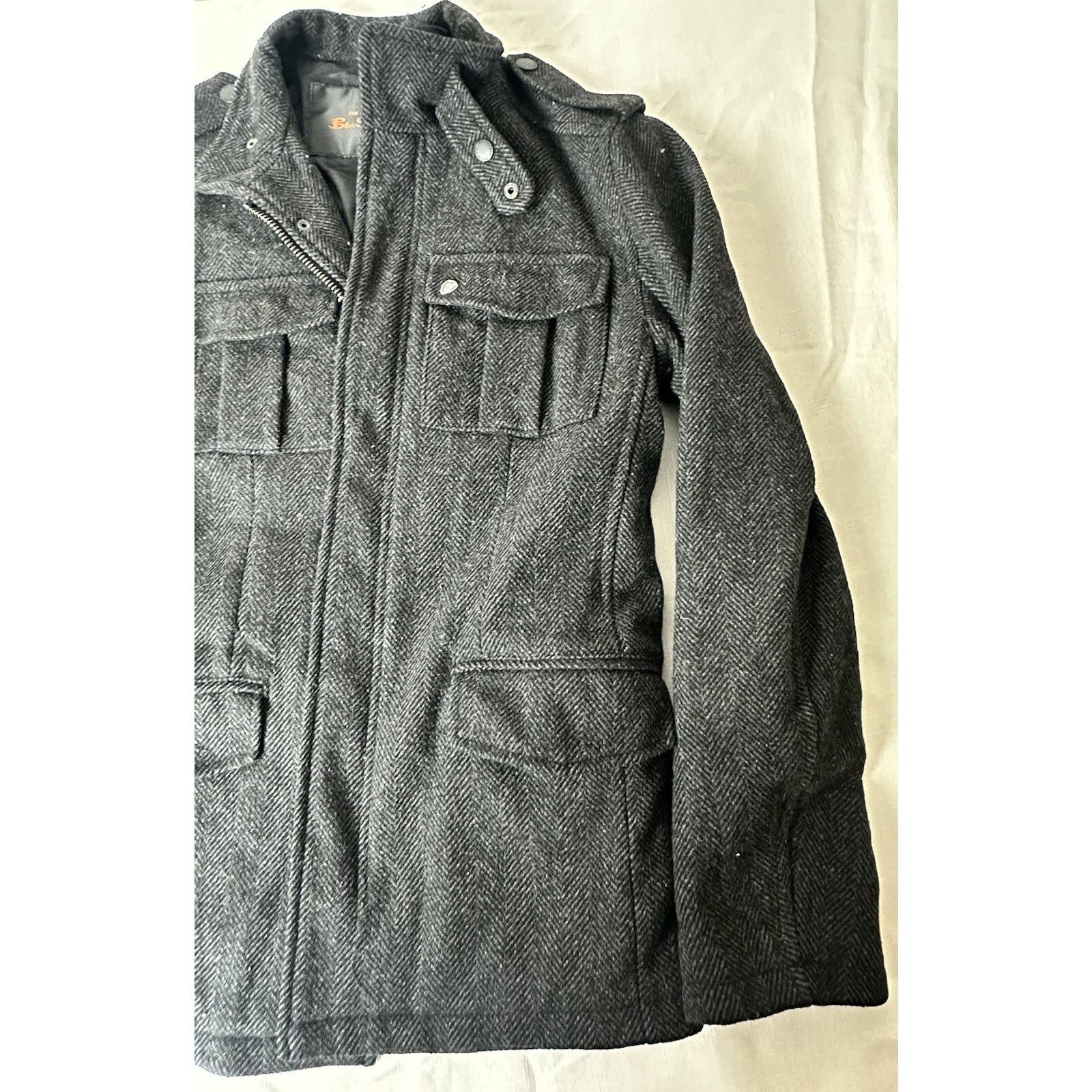 Ben Sherman Ben Sherman Military Utility Wool Blend Jacket Herringbone S Size US S / EU 44-46 / 1 - 6 Thumbnail