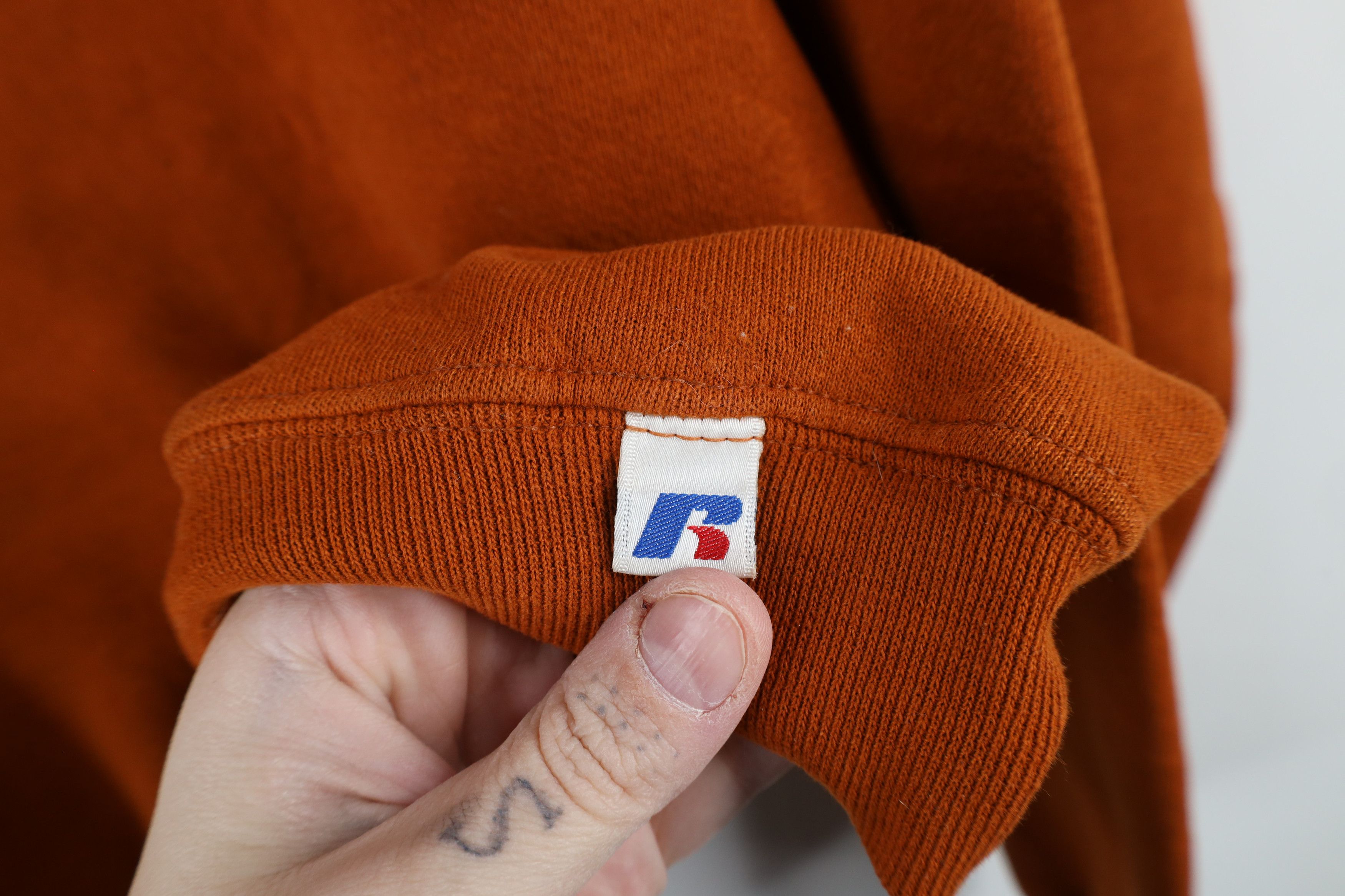 Russell Athletic × Vintage Vintage 90s Russell Athletic Crewneck Sweatshirt Burnt Size US L / EU 52-54 / 3 - 4 Thumbnail