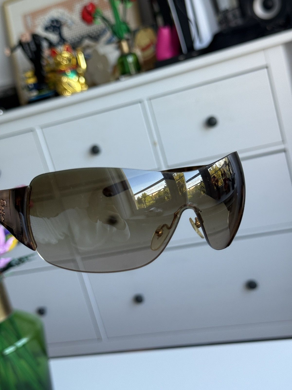 Designer × Prada × Vintage Vintage y2k Prada oversized sunglasses designer luxury rare Size ONE SIZE - 10 Thumbnail