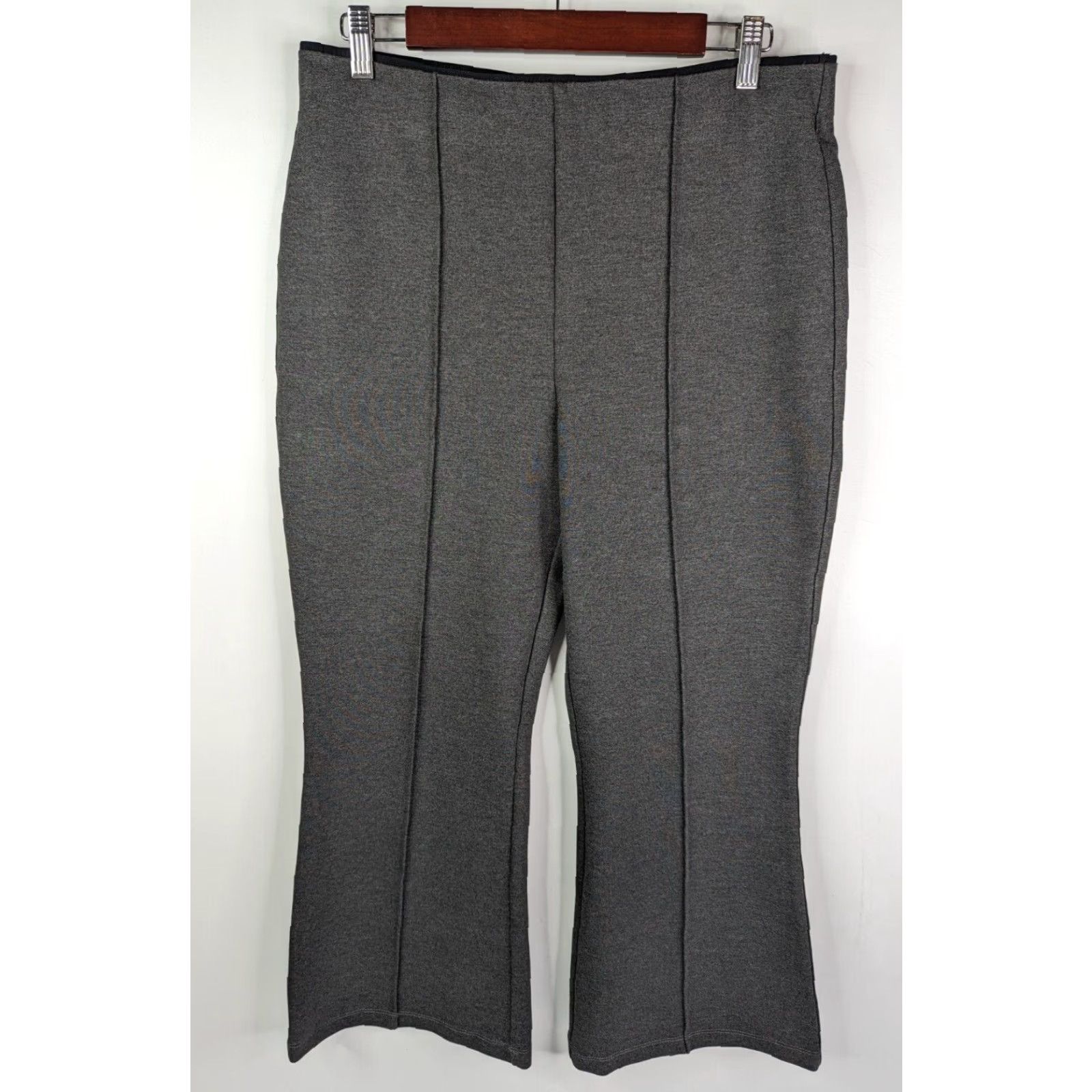 Banana Republic Banana Republic Grey High-Rise Flare Pants Size Large Rayon Nylon Stretch Womens Pants Flared 90s Style Size 36" / US 14 / IT 50 - 2 Thumbnail