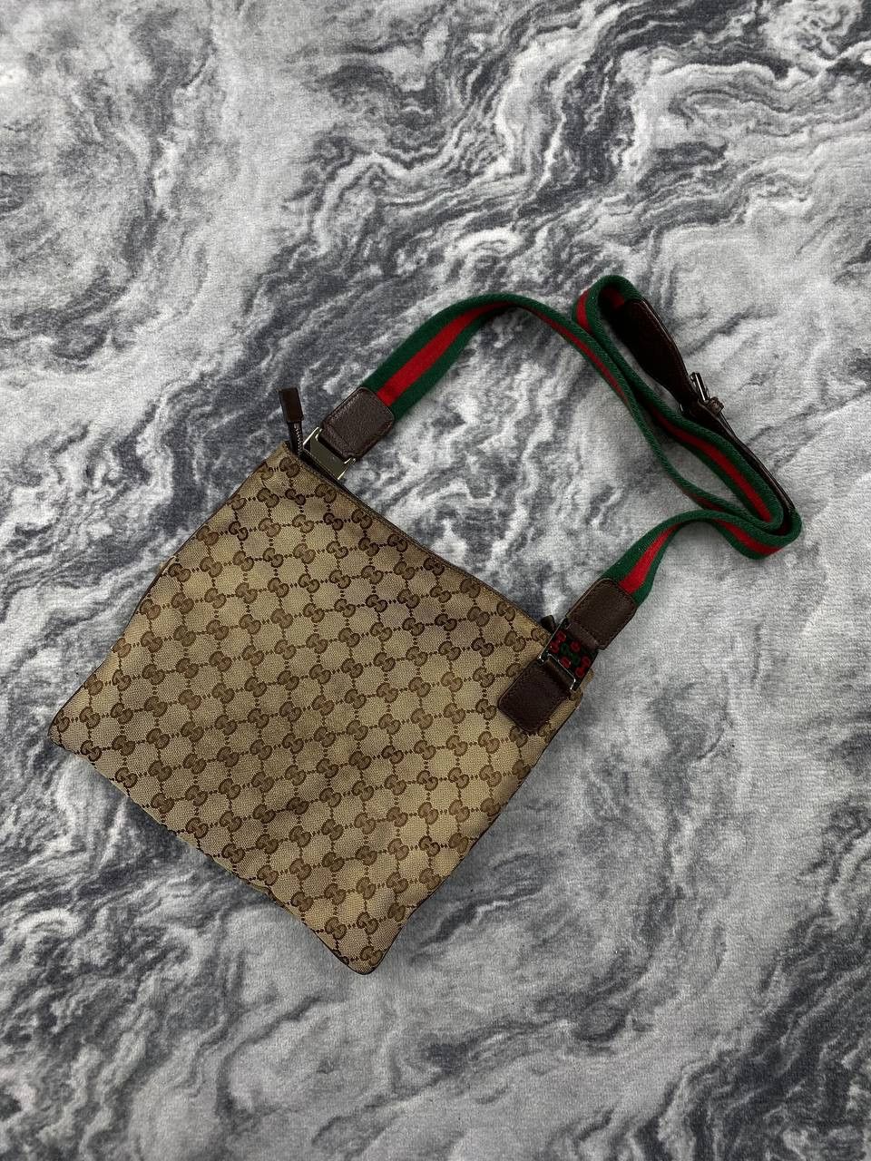 Gucci Gucci Monogram Fabric Shoulder Bag GG Men Beige Size ONE SIZE - 3 Thumbnail