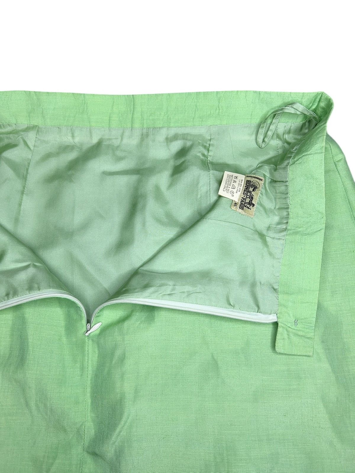 Hermes 90s Silk/Linen Skirt Size 34" / US 12 / IT 48 - 2 Thumbnail