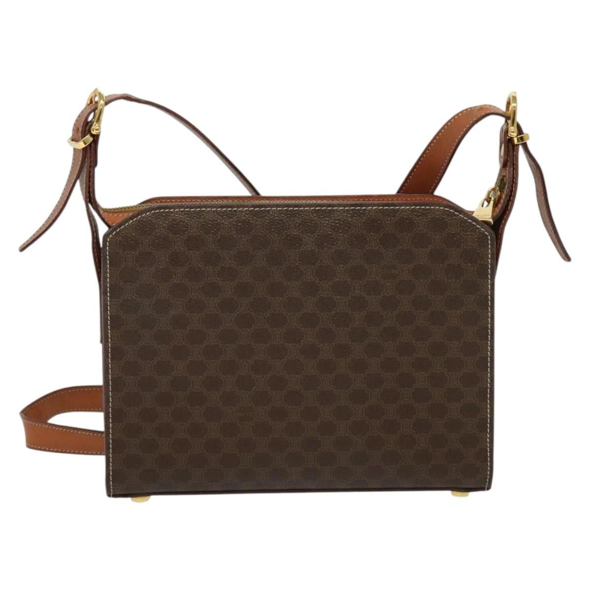Celine CELINE Macadam Canvas Shoulder Bag Pvc Leather Brown Gold Size ONE SIZE - 3 Thumbnail