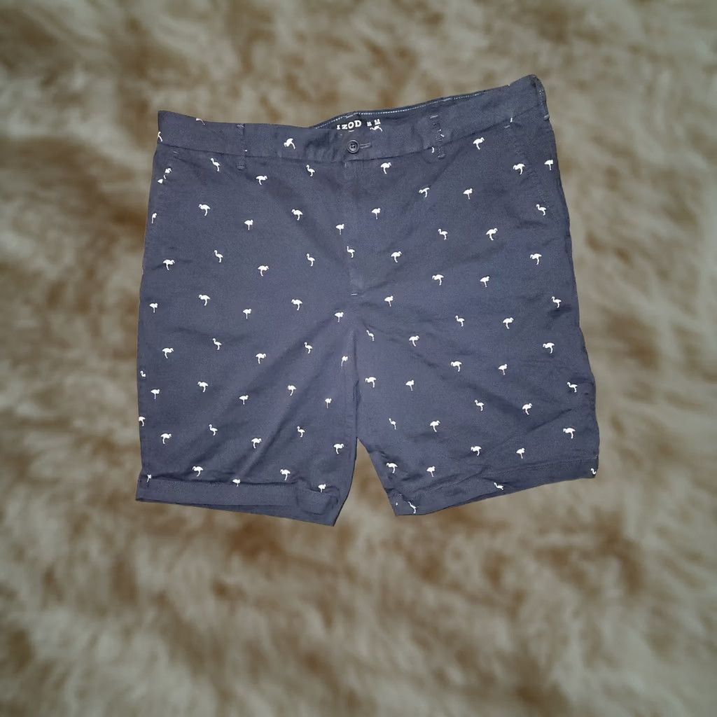Izod IZOD Chino Shorts Men's 38 Blue Flamingo AOP Slash Pocket Beach Travel Casual Size US 38 / EU 54 - 1 Thumbnail
