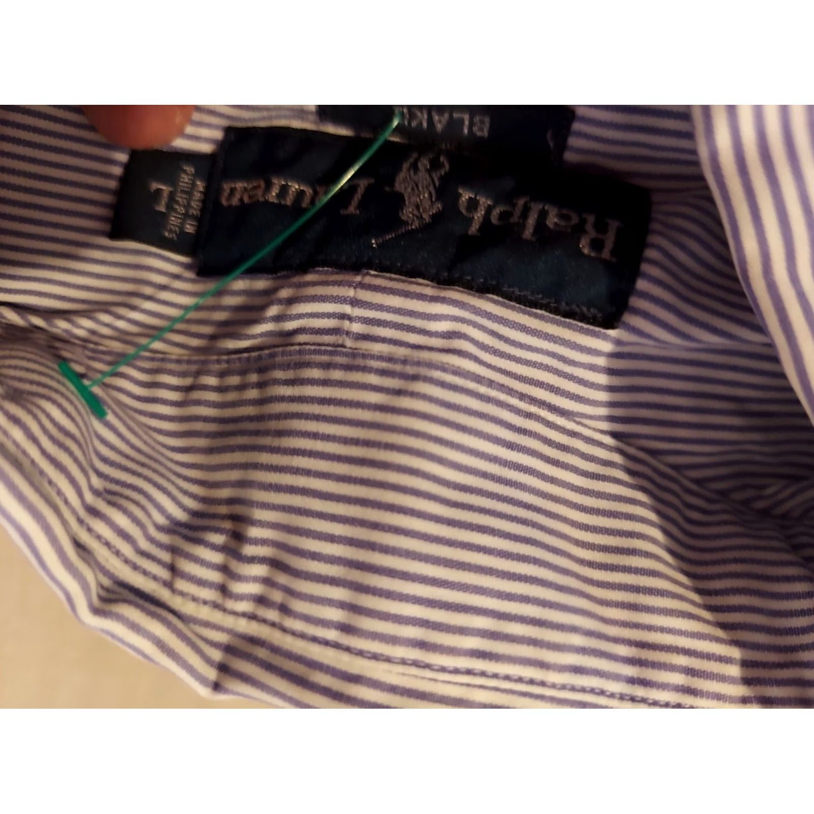 Polo Ralph Lauren Polo Ralph Lauren Shirt Mens Dress Button-Up L Large Blue Cotton Long Sleeve Size 42R - 4 Thumbnail