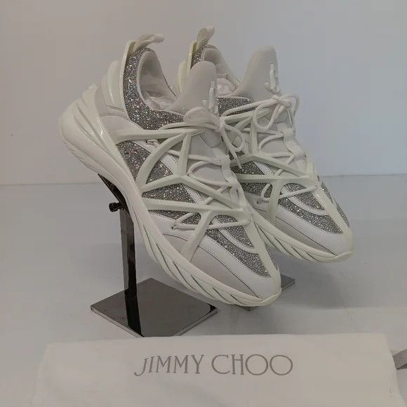 Jimmy Choo Jimmy Choo Cosmos Crystal Embellished Lo Top Sneakers-EU43 Size US 10 / EU 43 - 1 Thumbnail