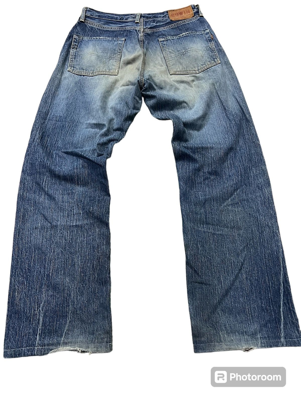 Edwin × If Six Was Nine VINTAGE EDWIN 505z SELVEDGE DISTRESSED BAGGY JEANS Size US 31 - 2 Thumbnail