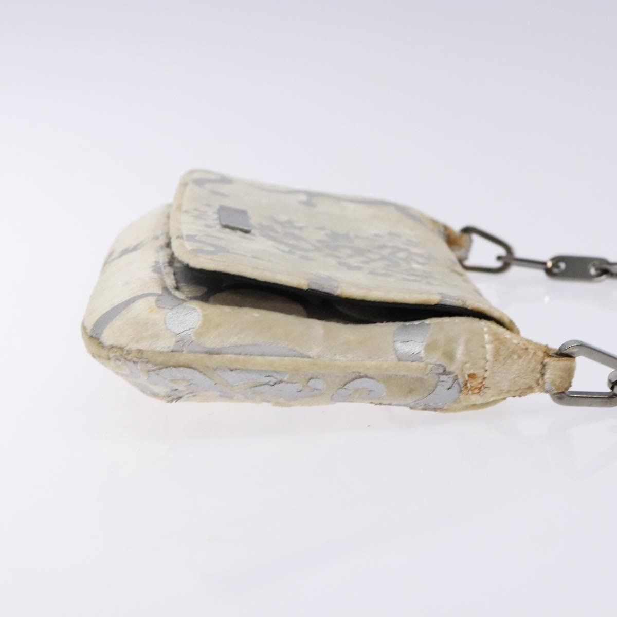 Gucci GUCCI Chain Shoulder Bag Velor White 007 2033 007 2033 Size ONE SIZE - 4 Thumbnail