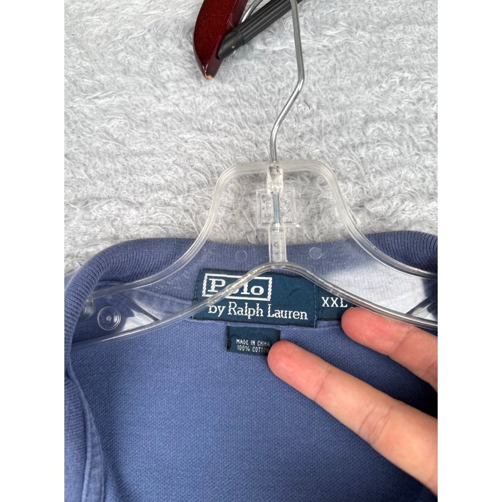 Ralph Lauren VINTAGE Ralph Lauren Polo Shirt Men 2XL Blue Short Sleeve 100% Cotton Slim Logo Embroidered Size US XXL / EU 58 / 5 - 7 Thumbnail